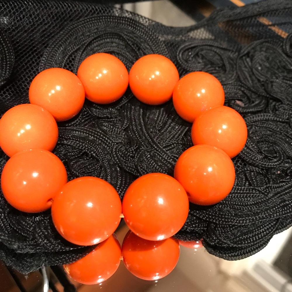 Tangerine orange lg beaded bracelet
